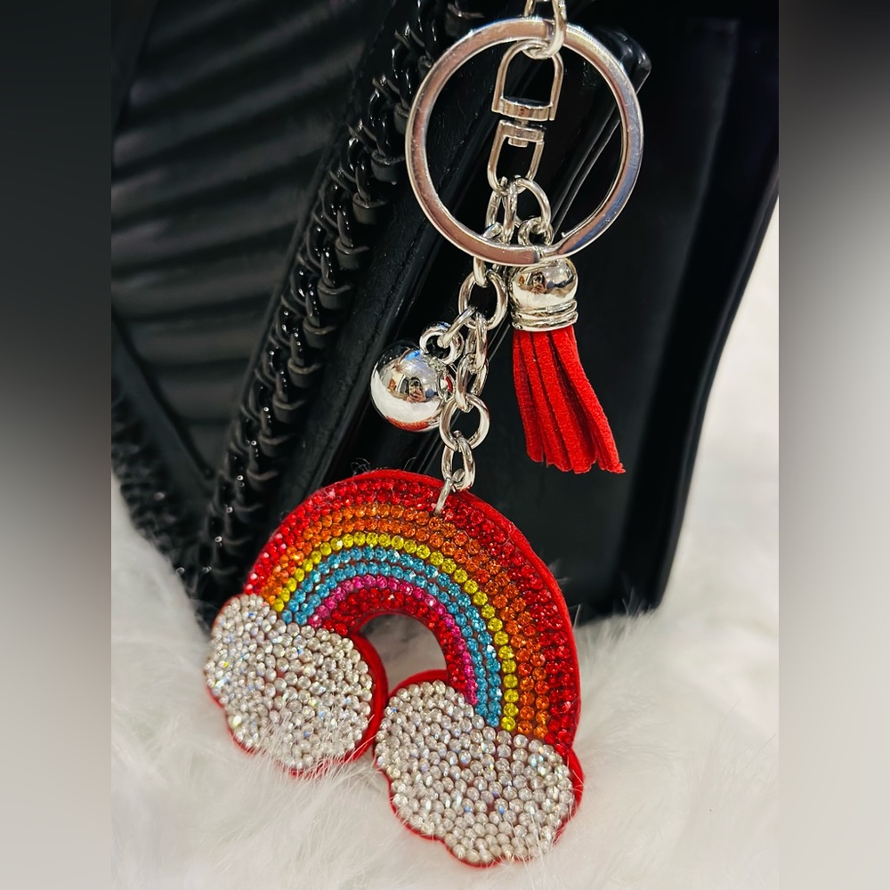 Rainbow crystal keychain